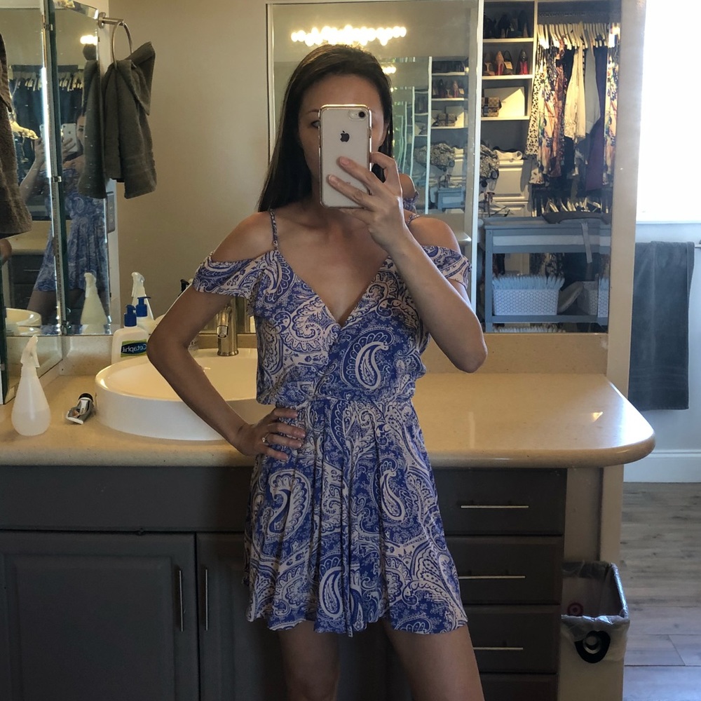 Floral Print Off Shoulder Romper